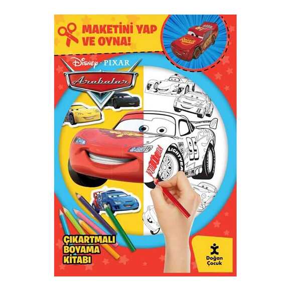 Disney Pixar Arabalar - Çıkartmalı Boyama Kitabı - Maketini Yap ve Oyna!