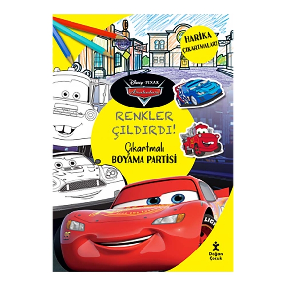 Disney Pixar Arabalar Renkler Çıldırdı Çıkartmalı Boyama Partisi