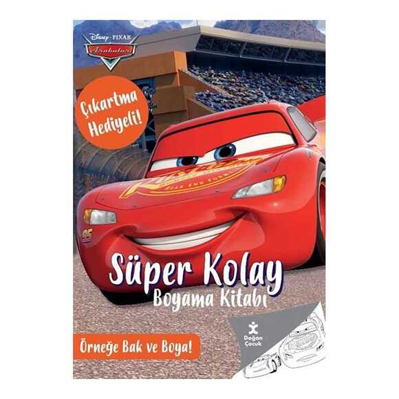 Disney Pixar Arabalar - Süper Kolay Boyama Kitabı - Çıkartma Hediyeli! Örneğe Bak ve Boya!
