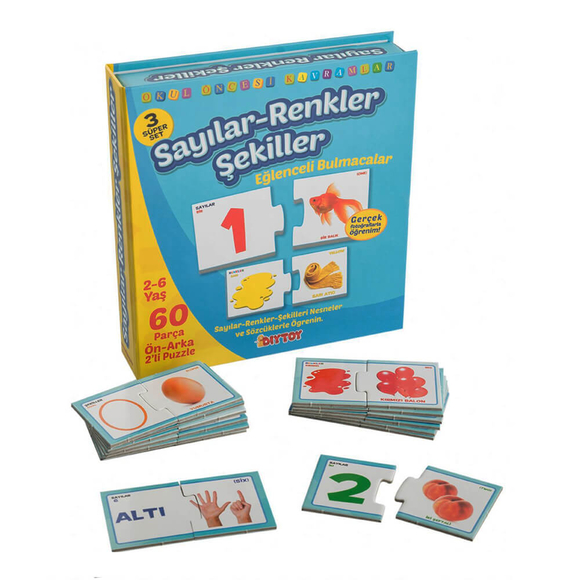 Diytoy Puzzle Eğlenceli Sayılar Renkler Şekiller