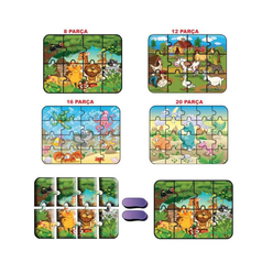 Diytoy Puzzle Süper Renkli Hayvanlar 4’lü - Thumbnail