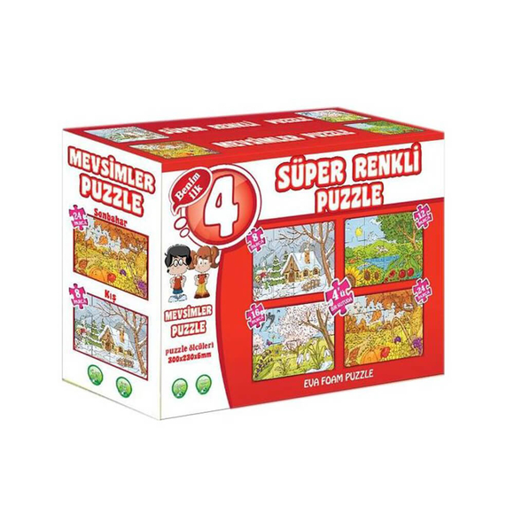 Diytoy Puzzle Süper Renkli Mevsimler 4’lü