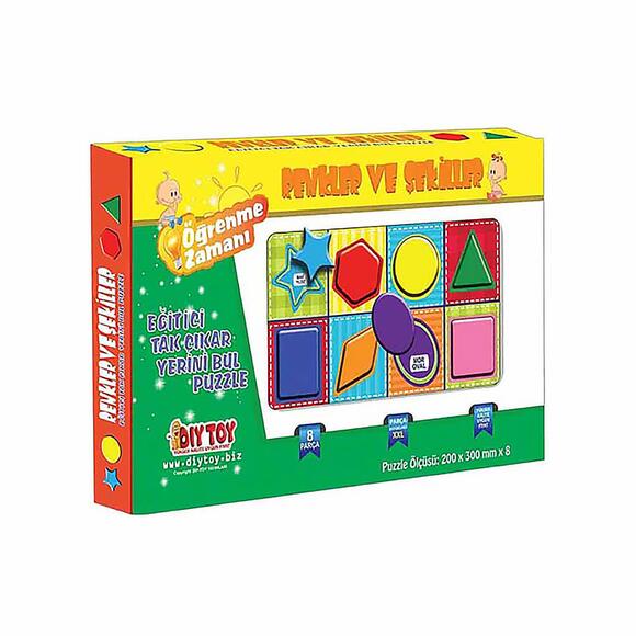 DiyToy Renkler ve Şekiller Tak Çıkar Kart Puzzle 9209