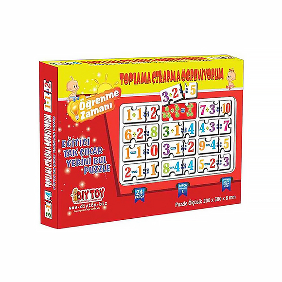 DiyToy Toplama Çıkarma Öğreniyorum Tak Çıkar Puzzle 9278