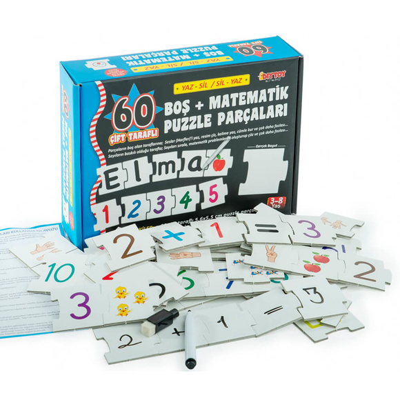 Diytoy Yaz/Sil Boş Puzzle Parçaları Matematik BLM1383