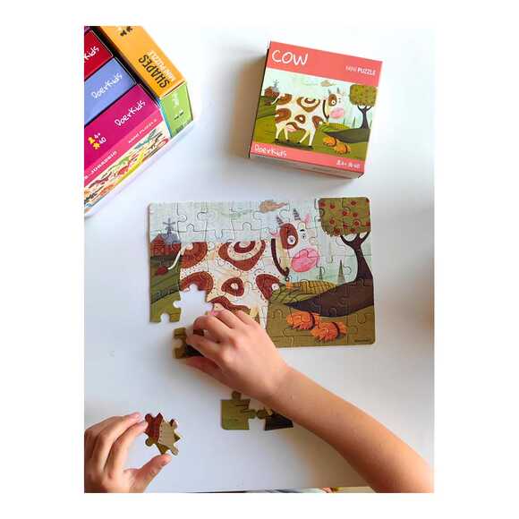 Doerkids Çiftlik Sevimli İnek Mini Puzzle