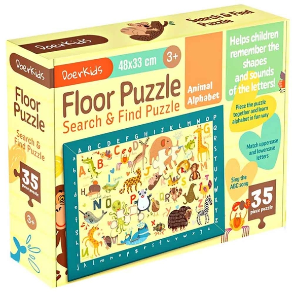 Doerkids Hayvanlar İngilizce Alfabe Ara Bul Yer Puzzle