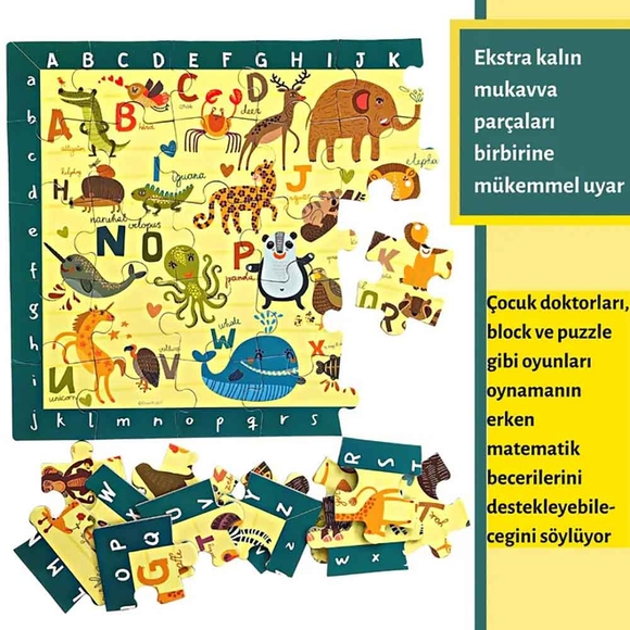 Doerkids Hayvanlar İngilizce Alfabe Ara Bul Yer Puzzle