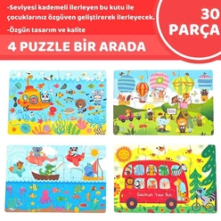 Doerkids Kademeli İlerleyen Taşıtlar Puzzle - Thumbnail