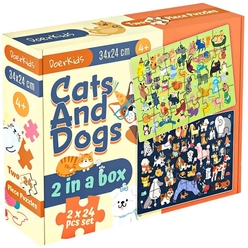 Doerkids Kediler ve Köpekler Puzzle - Thumbnail