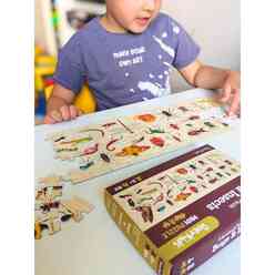 Doerkids Midi Puzzle - Böcekler ve Böcekler 80 Parça Puzzle - Thumbnail