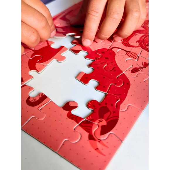 Doerkids Midi Puzzle - Hepsi Kırmızı Hayvanlar 80 Parça Puzzle