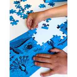 Doerkids Midi Puzzle - Hepsi Mavi Hayvanlar 80 Parça Puzzle - Thumbnail