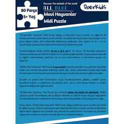 Doerkids Midi Puzzle - Hepsi Mavi Hayvanlar 80 Parça Puzzle - Thumbnail