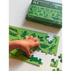 Doerkids Midi Puzzle - Hepsi Yeşil Hayvanlar 80 Parça Puzzle - Thumbnail