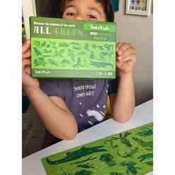 Doerkids Midi Puzzle - Hepsi Yeşil Hayvanlar 80 Parça Puzzle - Thumbnail