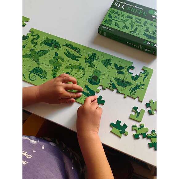 Doerkids Midi Puzzle - Hepsi Yeşil Hayvanlar 80 Parça Puzzle