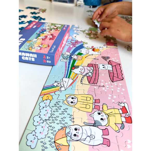 Doerkids Midi Puzzle - Kawaii Kediler 80 Parça Puzzle