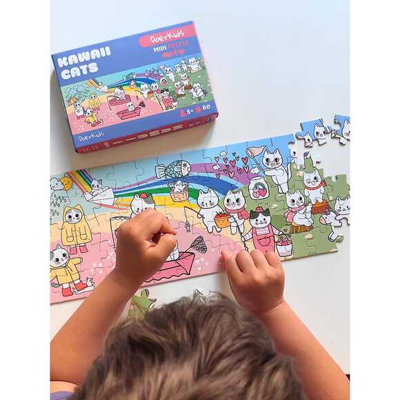 Doerkids Midi Puzzle - Kawaii Kediler 80 Parça Puzzle