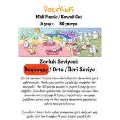 Doerkids Midi Puzzle - Kawaii Kediler 80 Parça Puzzle - Thumbnail