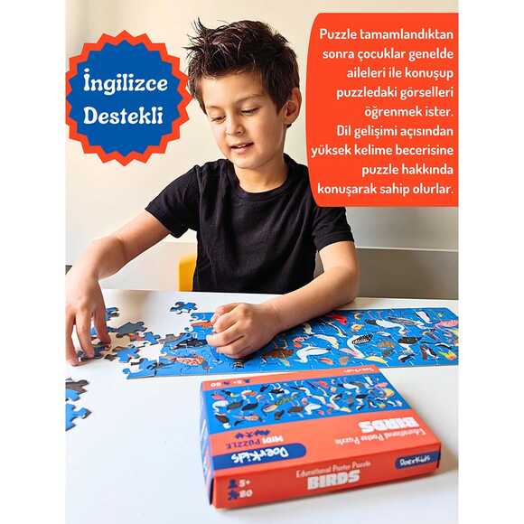 Doerkids Midi Puzzle - Kuşlar 80 Parça Puzzle