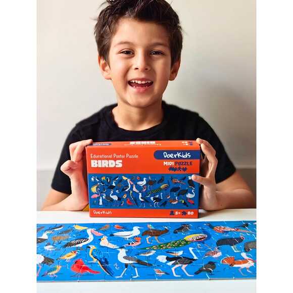 Doerkids Midi Puzzle - Kuşlar 80 Parça Puzzle