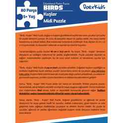 Doerkids Midi Puzzle - Kuşlar 80 Parça Puzzle - Thumbnail