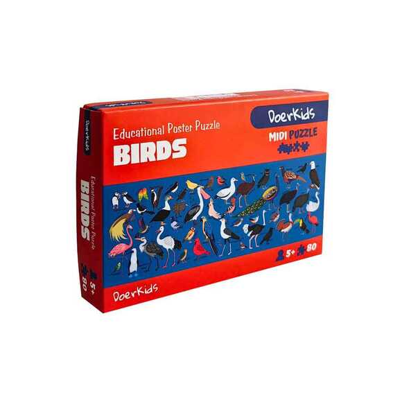 Doerkids Midi Puzzle - Kuşlar 80 Parça Puzzle