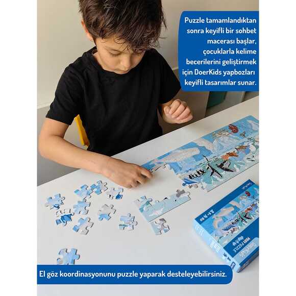 Doerkids Midi Puzzle - Kuzey Kutbu’nun Üstünde ve Altında 80 Parça Puzzle