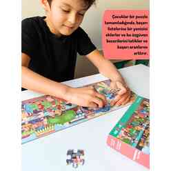 Doerkids Midi Puzzle - Nehir Kenarında Bir Gün 80 Parça Puzzle - Thumbnail