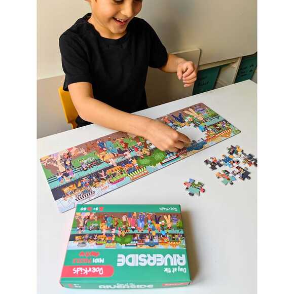 Doerkids Midi Puzzle - Nehir Kenarında Bir Gün 80 Parça Puzzle 
