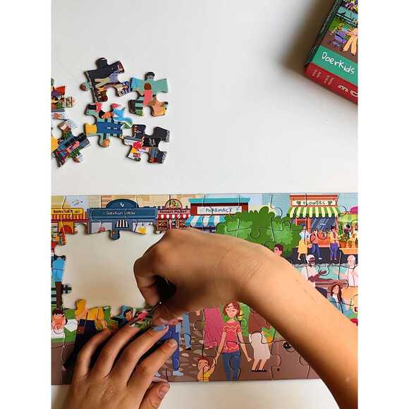 Doerkids Midi Puzzle - Nehir Kenarında Bir Gün 80 Parça Puzzle 