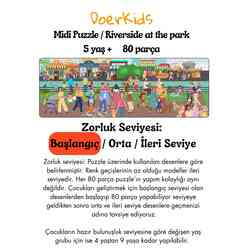 Doerkids Midi Puzzle - Nehir Kenarında Bir Gün 80 Parça Puzzle - Thumbnail