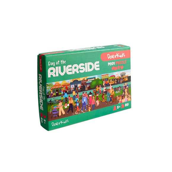 Doerkids Midi Puzzle - Nehir Kenarında Bir Gün 80 Parça Puzzle 