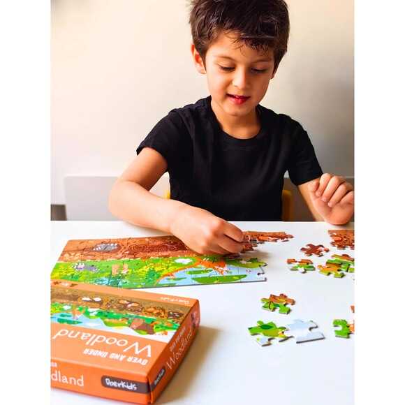 Doerkids Midi Puzzle - Ormanlık Alanın Üstünde ve Altında 80 Parça Puzzle