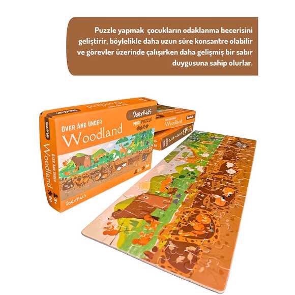 Doerkids Midi Puzzle - Ormanlık Alanın Üstünde ve Altında 80 Parça Puzzle