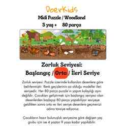 Doerkids Midi Puzzle - Ormanlık Alanın Üstünde ve Altında 80 Parça Puzzle - Thumbnail