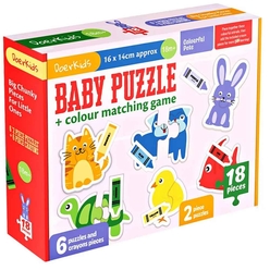 Doerkids Renkli Hayvanlar Baby Puzzle - Thumbnail