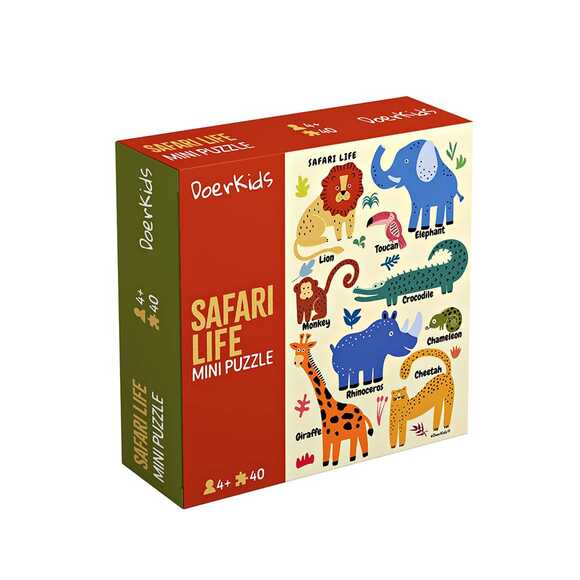 Doerkids Safari Vahşi Hayvanlar Mini Puzzle