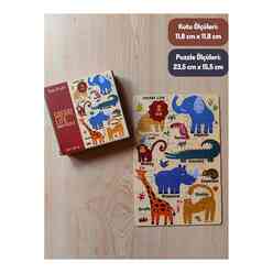 Doerkids Safari Vahşi Hayvanlar Mini Puzzle - Thumbnail