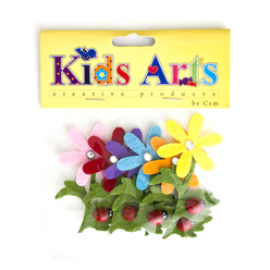 Dolphin Kids Arts Keçe Sticker Taşlı Çiçek FD-063 - Thumbnail