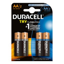 Duracell AA 2 Basic + 2 Turbo Max Pil - Thumbnail