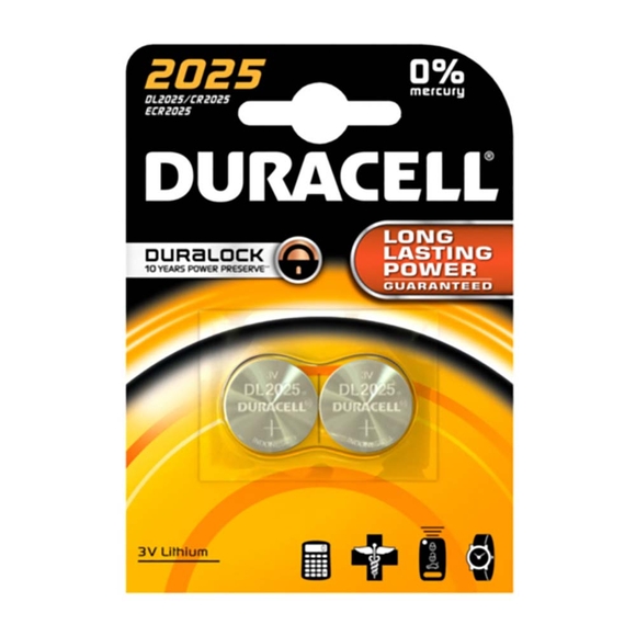 Duracell DP2025 Düğme Pil 2’li 3Volt