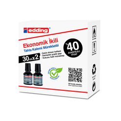 Edding - Edding Bt30K201 Tahta Kalemi Mürekkebi Siyah 30Ml 2Li