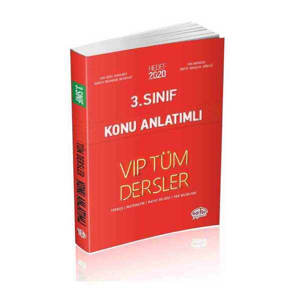 Editör 3. Sınıf VIP Tüm Dersler Konu Anlatımlı Kırmızı Kitap