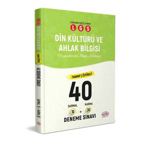 Editör 8. Sınıf LGS Din Kültürü 40 Deneme Sınavı Tamamı Çözümlü 2020