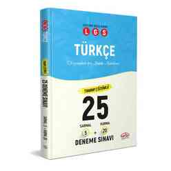Editör Yayınları - Editör 8. Sınıf LGS Türkçe 25 Deneme Sınavı Tamamı Çözümlü 2020