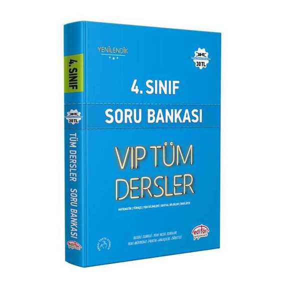 Editör VİP 4 .Sınıf Tüm Dersler Soru Bankası Mavi Kitap
