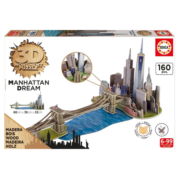 Educa Monument Manhattan Dream 160 Parça 3D Puzzle 17000