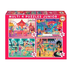 Educa Multi 4 Lunapark Çocuk Puzzle Seti - Thumbnail
